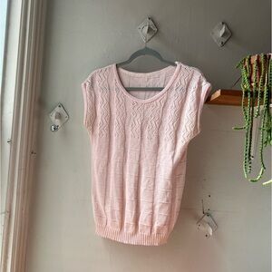 Light Pink Knit Cap Sleeve Sweater Top